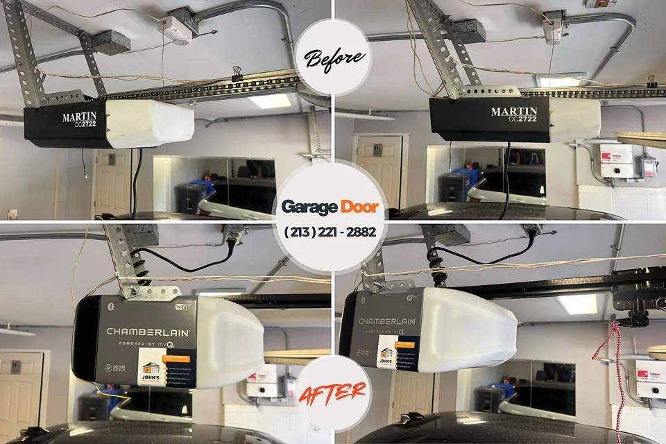 Before and after: garage door repair Cherokee County